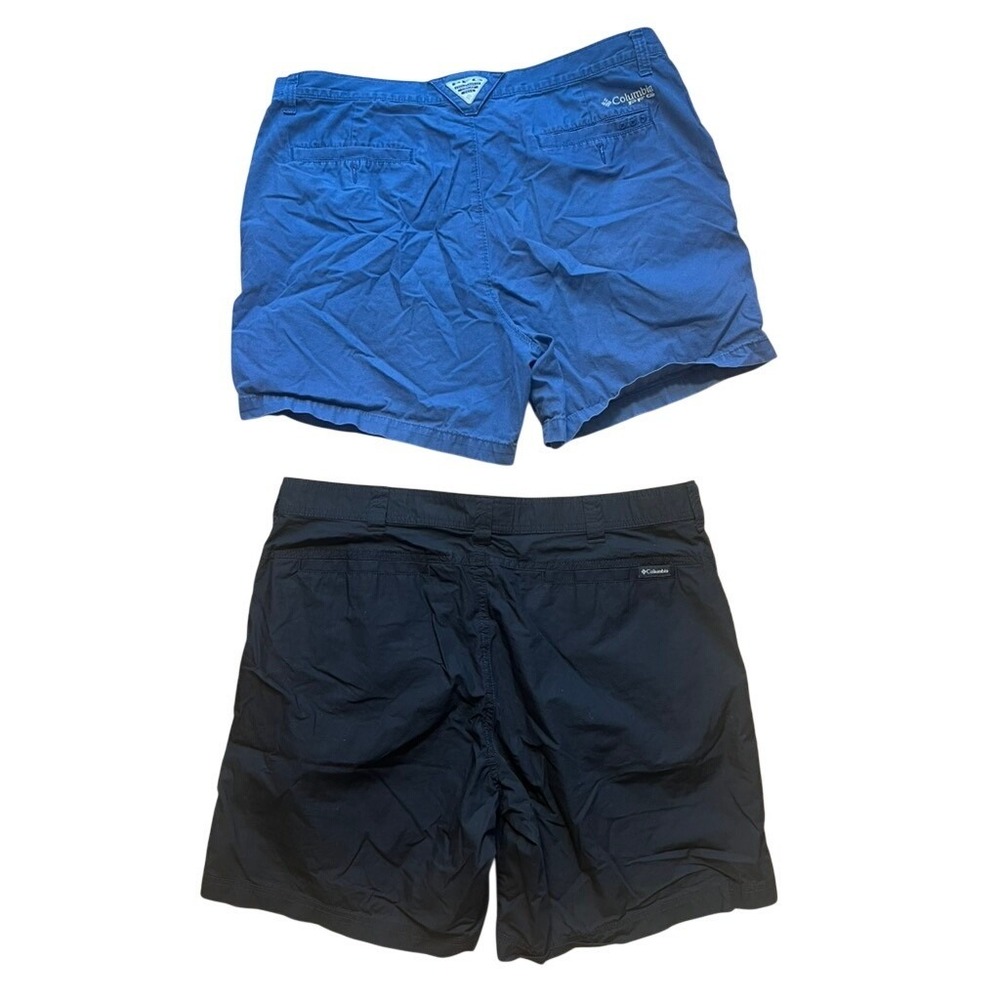 Lot of 2 Columbia PFG Shorts Mens Navy Blue Black Performance Fishing Gear‎ 38
